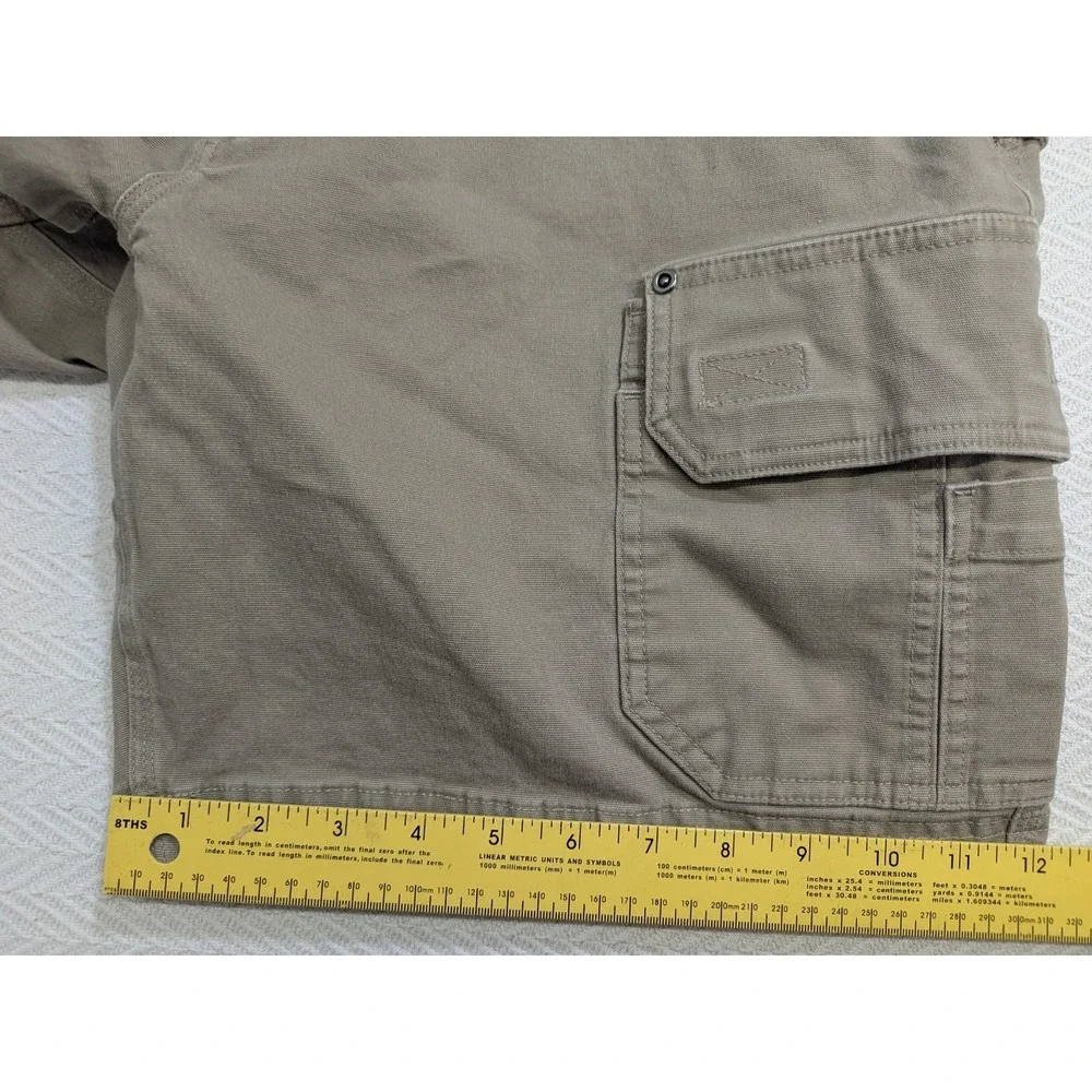 Duluth Cargo Shorts Mens 40 Flex Fire Hose Khaki Relaxed Fit Work Hidden Pockets